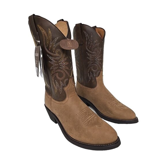 Laredo Men's 12" Paris Western Cowboy Boot 4242 Brown Size 10D - Picture 1 of 6